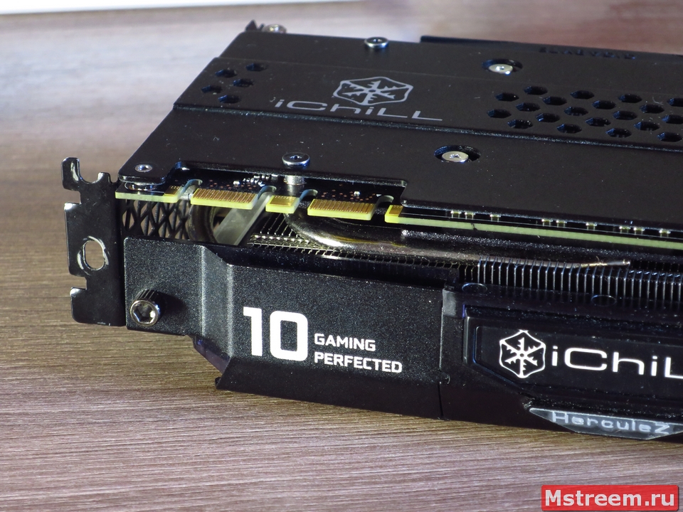 SLI коннекторы видеокарты Inno3D GTX 1070ti iChill X3
