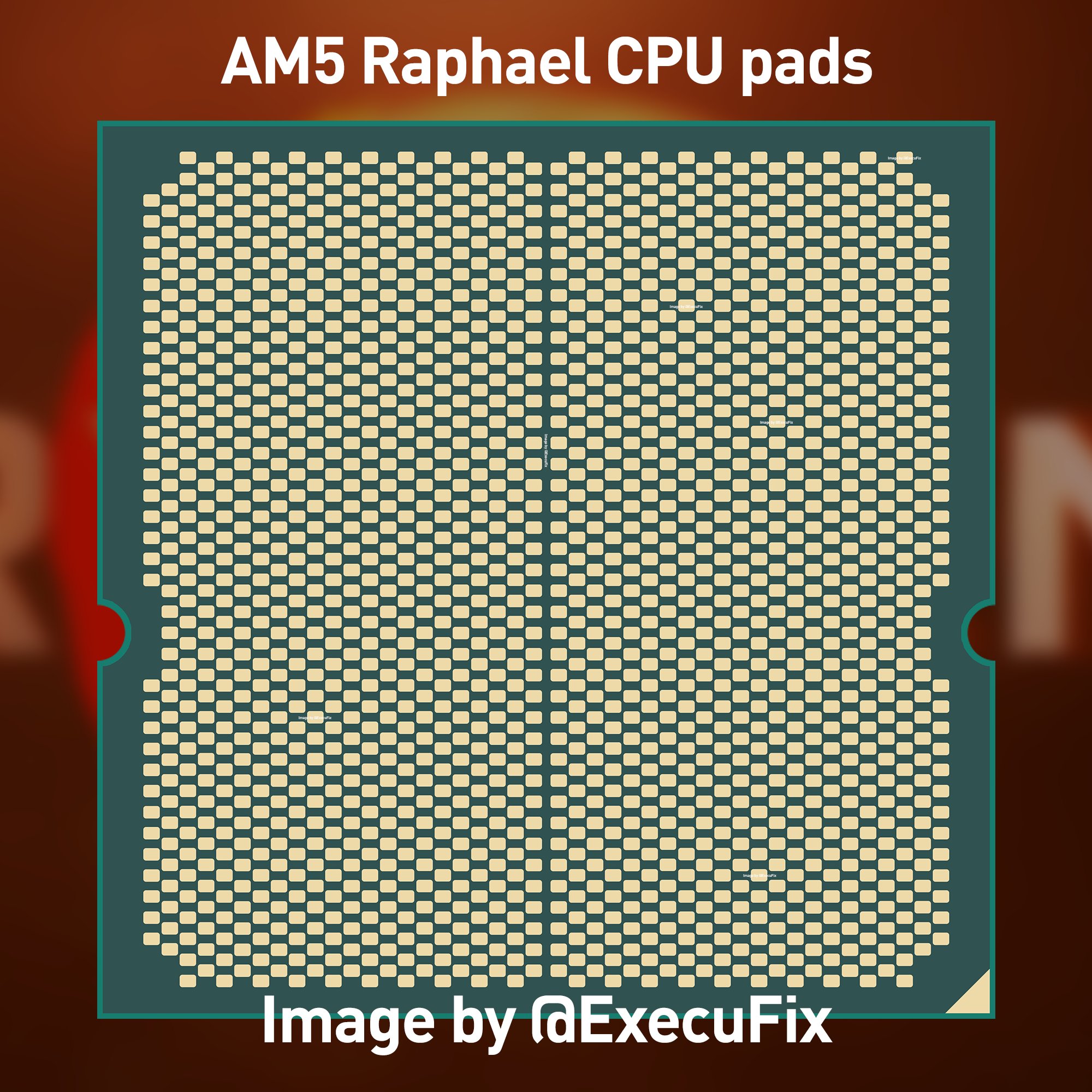 Примерно так может выглядеть процессор AMD Ryzen на Zen4 под новый сокет AM5 (LGA 1718)